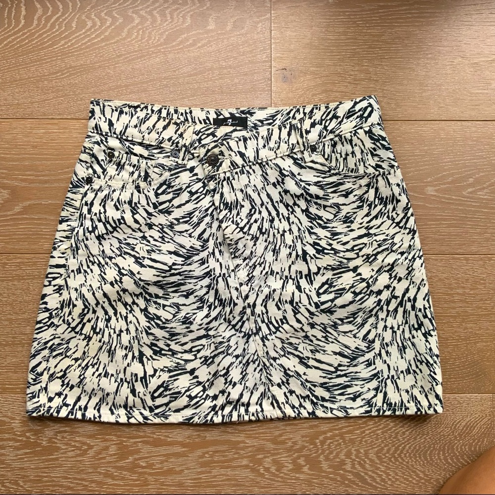 Asymmetrical crossover waist denim skirt